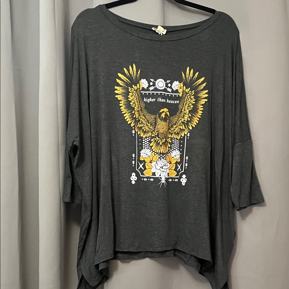 Hem & Thread 'Higher than heaven' charcoal top